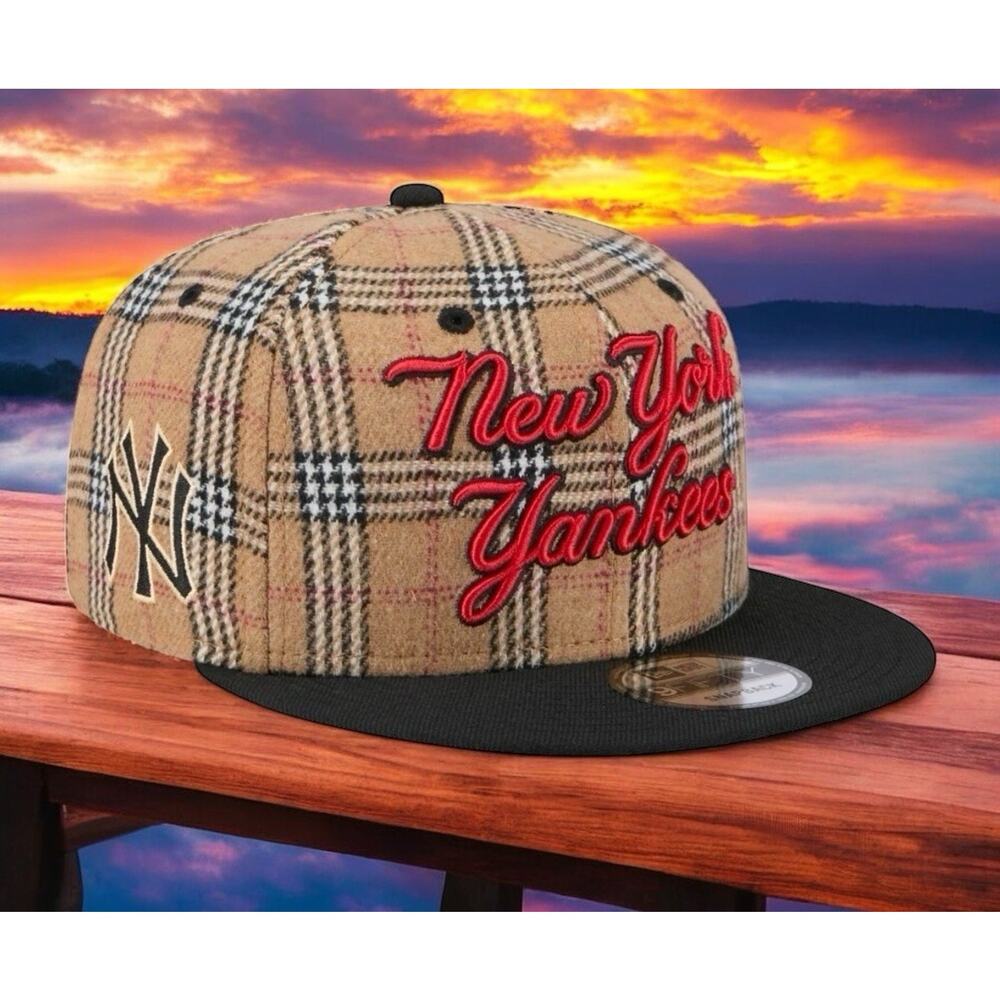 NY Yankees MLB Baseball Hat Plaid Tartan New Era SnapBack NEW Fast Ship